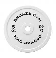 Диск калиброванный BRONZE GYM для пауэрлифтинга белый 5 кг